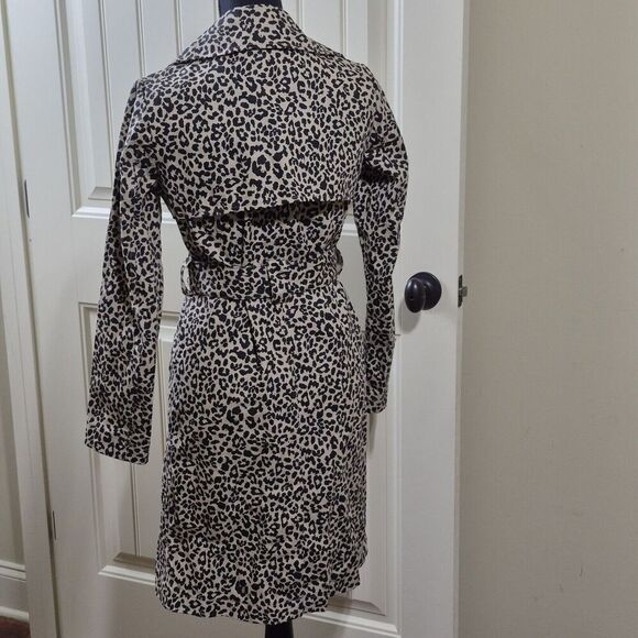 Revolve Superdown Double Breasted Trench Coat XXS Animal Print Belted Jacket - Picture 3 of 9